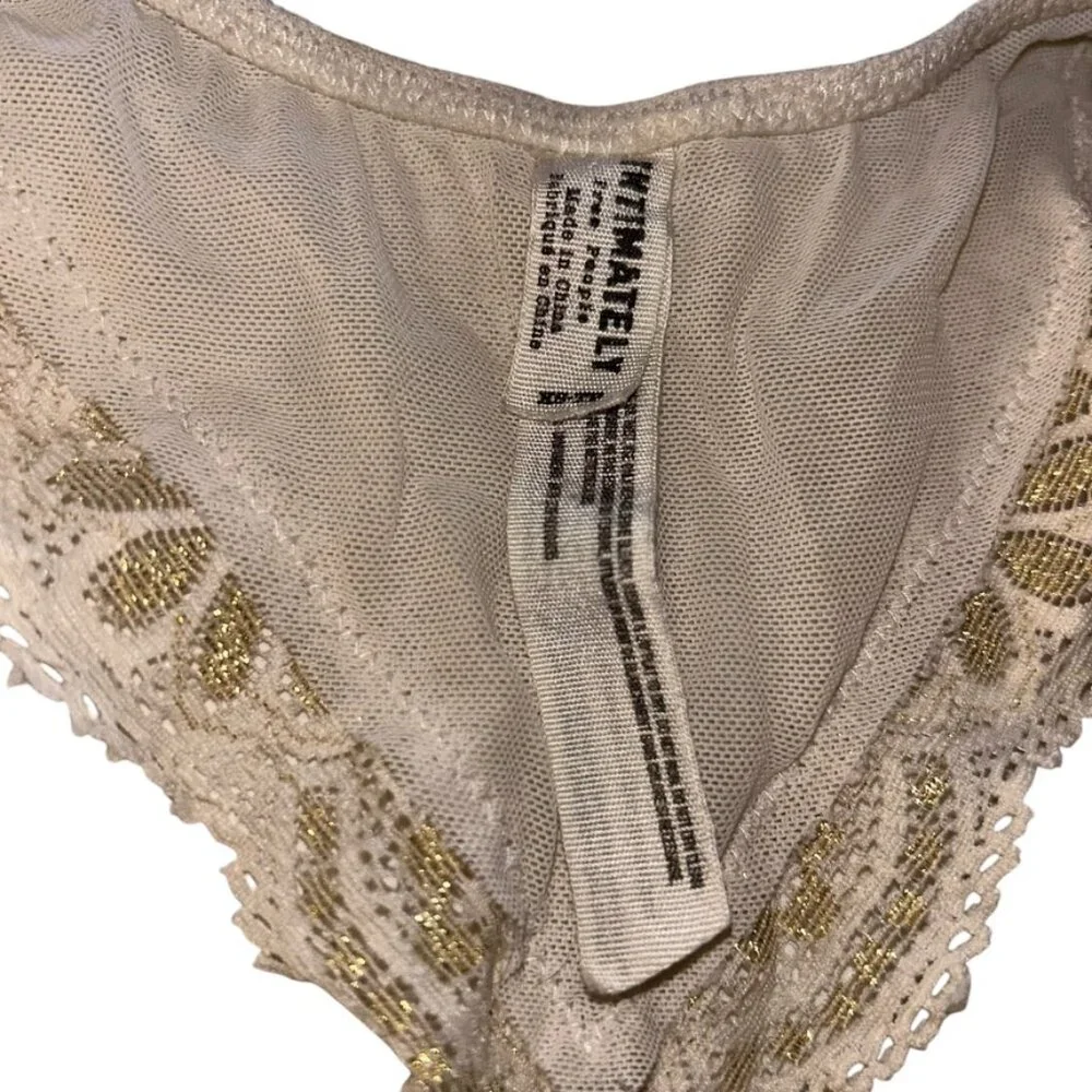 Free People Intimately ivory lace trimmed racer back bra top XS